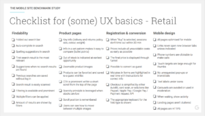 Checklist for UX basics - Retail